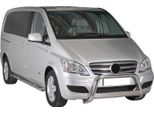 Barra Di Protezione Paraurti Anteriore Per Mercedes Vito Viano 2010-2014 ø63Mm Acciaio Argento
