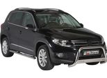 Barra Di Protezione Paraurti Anteriore Per Vw Tiguan 2011-2015 ø63Mm Acciaio Protezione Argento