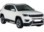 Barra Di Protezione Paraurti Anteriore Per Jeep Compass 2016-2021 ø63Mm Acciaio Protezione Argento