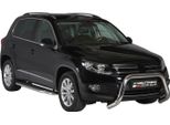 Barra Di Protezione Paraurti Anteriore Per Vw Tiguan 2011-2015 ø76Mm Acciaio Protezione Argento