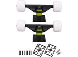 2Pcs Skateboard Camion Con 4 Ruote In Lega Di Alluminio 5 Pollici Ammortizzante Longboard Camion Per La Sostituzione Nero