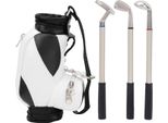 Mini Portapenne Da Golf Con Biro, Accessorio Da Scrivania In Bianco E Nero, Regalo Per Golfisti
