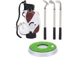 Set Di Penne Da Golf Da Tavolo 3 Penne A Sfera E Mini Sacchetto - Lega Di Zinco Con Base Bianca A Cuore