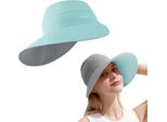 Visiera Da Donna A Tesa Larga Vuota Top Protezione Uv Cappello Da Spiaggia Pieghevole Coda Di Cavallo Per L'estate Tennis All'aperto
