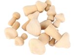 12 Pezzi Di Funghi In Legno Non Finiti Per La Pittura, Per La Decorazione Della Casa E L'artigianato