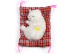 Sleeping Kid Simulation Cat Plush Sound Toy Stuffed Doll Home Decoration (Bianco)