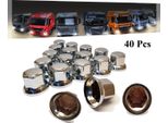 40 Pezzi 32Mm. Cappucci Copri Dado Ruota Coperture Ruota Tappo Cromato Per Camion