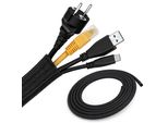 Ecence Guaina Per Cavi 3 M - Nero - Gestione Dei Cavi A Chiusura Automatica - 13-20 Mm - Guaina Per Cavi Chiusa