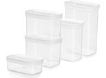Emsa 3110601050 Emsa Optima Barattolo Per La Conservazione Degli Alimenti Secchi, Set Da 5, (0,45/2X1/1,6/2,2L)