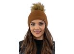 Berretto Da Donna Vivisence Con Pompon, Copricapo Caldo E Accogliente Per L'inverno E L'autunno, Berretto Invernale Con Pompon, Berretto Caldo In Maglia Spessa, Berretto Classico Da Donna, Eu, Marrone, Taglia Unica