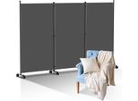 Jopassy Schermo Su Rotelle 3 Pezzi Antracite 263X181 Cm Divisorio Per Esterni Giardino Parete Divisoria Spagnola Parete Divisoria Per Ambienti