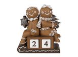 Clayre & Eef Decorazione Natalizia Figura Uomo Di Pan Di Zenzero 11X4X13 Cm Plastica Marrone