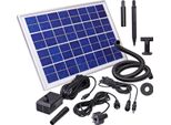 CLGarden Solar Springbrunnenpumpe NASP4-S Set mit Akku LED Beleuchtung Schlauch Pumpe für Springbrunnen Quellstein Garten Brunnen 500 l/h 12V