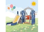 Scivolo Per Bambini Cdglobal Scivolo Da Giardino, Scivolo Multifunzionale 5 In1 Per Bambini Con Supporto Per Pallacanestro, Scala Per Arrampicata, Altalena Per Uso Interno Ed Esterno