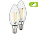 2 X Lampadina Led E14 Eek A Lampada 4W Candela Bianco Caldo 2700K Classe Di Efficienza A