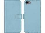 Iphone Se 2022/ Iphone Se 2020/ Iphone 8/ Iphone 7/ Iphone 6S/ Iphone 6 Custodia - Vera Pelle - Custodia Selencia Flip - Azzurro