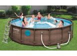 Piscina Fuori Terra Bestway Power Steel 549X274X122 Cm Con Pulitore A Cartuccia 5.678 L/S Con Copertura E Scaletta
