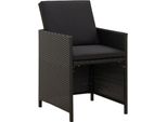 Vidaxl Sedie Da Giardino Con Cuscini 4 Pz. Poli Rattan Nero