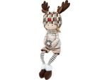 Decorazione Natalizia, Ragazzo Seduto Renna, 61 Cm, Marrone, Beige
