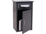 Cassetta Per Pacchi HWC-O51, Cassetta Per Pacchi Scomparto Per Pacchi Cassetta Per Lettere 2 Scomparti, Acciaio 78X49X38Cm ~ Grigio Scuro