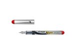 Pilot 281631 Stilografica V-Pen Argento Pennino: 0,4 Mm Rosso