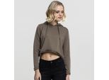 Urban Classics - Felpa Con Cappuccio In Spugna Da Donna Verde Militare-S