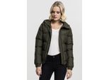 Urban Classics Donna Giacca Puffer Con Cappuccio Oliva Scuro - M
