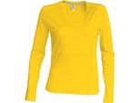 Kariban T-Shirt Donna A Maniche Lunghe Con Scollo A V