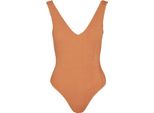 Urban Classics - Costume Da Bagno A Gamba Alta Con Pieghe Papaya - Xs