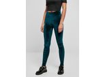 DáMské Leginy Urban Classics Donna Leggings In Velluto A Vita Alta Verde Acqua - Xs