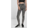 DáMské DžíNy Urban Classics - Jeans Skinny A Vita Alta Neri Con Lavaggio Acido - 28/32