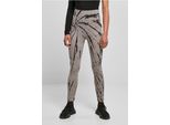 Urban Classics - Leggings A Vita Alta In Cotone Tie Dye Nero/Asfalto - 5XL