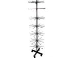 Espositore Girevole Da 155 Cm | Espositore Arrotolabile Per Merci A 7 Ripiani | Decorazione Del Negozio | Espositore Girevole Con 70X Ganci In Metallo | Espositore Da Banco Per Attrezzature Da Negozio | Espositore Per Piccoli Articoli Da Negozio Nero