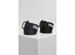 Urban Classics TB4294 | Cintura In Tela Industriale 2-Pack Da S/M A L/Xl - Colore: Nero/Navy - Taglia: S/M