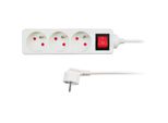 Solight Cavo Di Prolunga Bianco, Interruttore, 3 Prese, 2 M PP11
