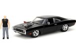 Jada Toys 253205006 Dodge Charger R/T 1970 Nero Fast & Furious Con Figura Dom 1:24