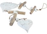 Appendino Decorativo In Legno Cuore Vintage Crackle Nature 85Cm