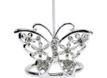 Portabiglietti Da Visita Farfalla Argento 3,5 Cm - Portabiglietti Da Visita Matrimonio E Feste - Set Di Portabiglietti Decorativi 6 Pezzi