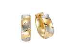 Paar Creolen "585 Gold Zweifarbig 15Mm", Bunt (Gelb), Fascination By Ellen K., Ohrringe, Damen, One-Size, Gold