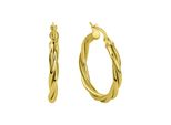 Paar Creolen "585/- Gelbgold Gedreht", Gelb, Fascination By Ellen K., Ohrringe, Damen, One-Size, Gold