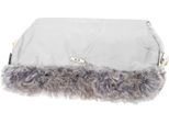 Springos Manicotto Per Carrozzina_Scaldamani_45 X 40 Cm_Beige_Tessuto_Pelliccia_Bottoni_Acqua_Repellente_Guanto_Caldo_Pratico (Grigio)