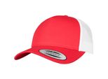 Flexfit 6506T | Cappello A 5 Pannelli Retro Trucker 2-Tone, Materiale Twill - Colore: Rosso/Bianco - Taglia: Unica