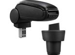[Bracciolo Centrale, Perfetto Per La Seat Mii (3 E 5 Porte) - Bracciolo Con Vano Portaoggetti - Rivestimento - Pelle Artificiale Nera Con Cuciture Bianche