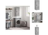 Vidaxl Armadio A Muro Grigio Cemento 34,5X34X90 Cm Materiale Legno - Credenze