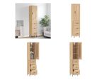 Vidaxl Credenza Sonoma Quercia 34,5X34X180 Cm Materiale A Base Di Legno - Credenza - Credenze - Credenza - Armadio