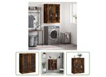 The Living Store Armadio A Muro Rovere Fumé 69,5X34X90 Cm Materiale Legno