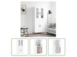 The Living Store Credenza Bianca 69,5X34X180 Cm Materiale A Base Di Legno