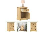 The Living Store Comodino 45X35X64 Cm In Legno Di Pino Massiccio