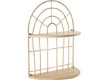 Mensola A Muro 34,5 X 45,5 X 18 Cm Mdf Rattan Metallo Marrone