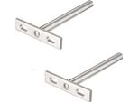 1 Coppia Di Mensole Invisibili Per Il Montaggio A Parete | Supporto Per Mensole Da 96 Mm [A Scomparsa] - Supporto Per Mensole A Parete | Staffa Per Mensole In Legno [4 Pollici] | Invisibile - Staffa Per Mensole Galleggianti [Argento]